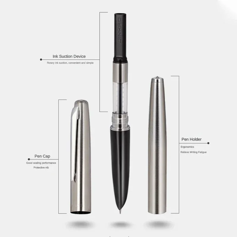 Jinhao 911 Fountain Pen Luxury All-Steel Elegant Calligraphy Ink Pens EF 0.38mm Nib Stationery Business Office School Supplies 5