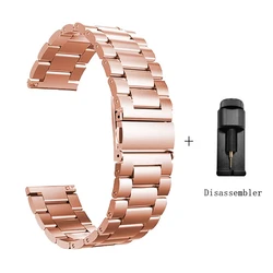 Enhanced Stainless Steel Bracelet Strap Replacement Band for Realme Watch 3 3 Pro (Rose gold)