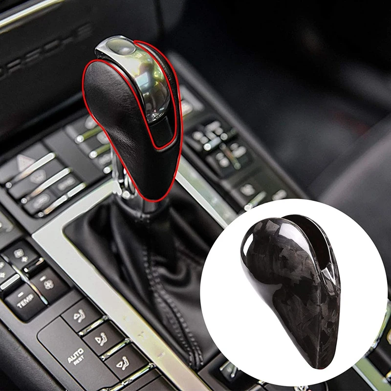 Knob Cover For Porsche Macan 2014 2020 Panamera 2014 2016 Carbon Fiber Full Gear Shift