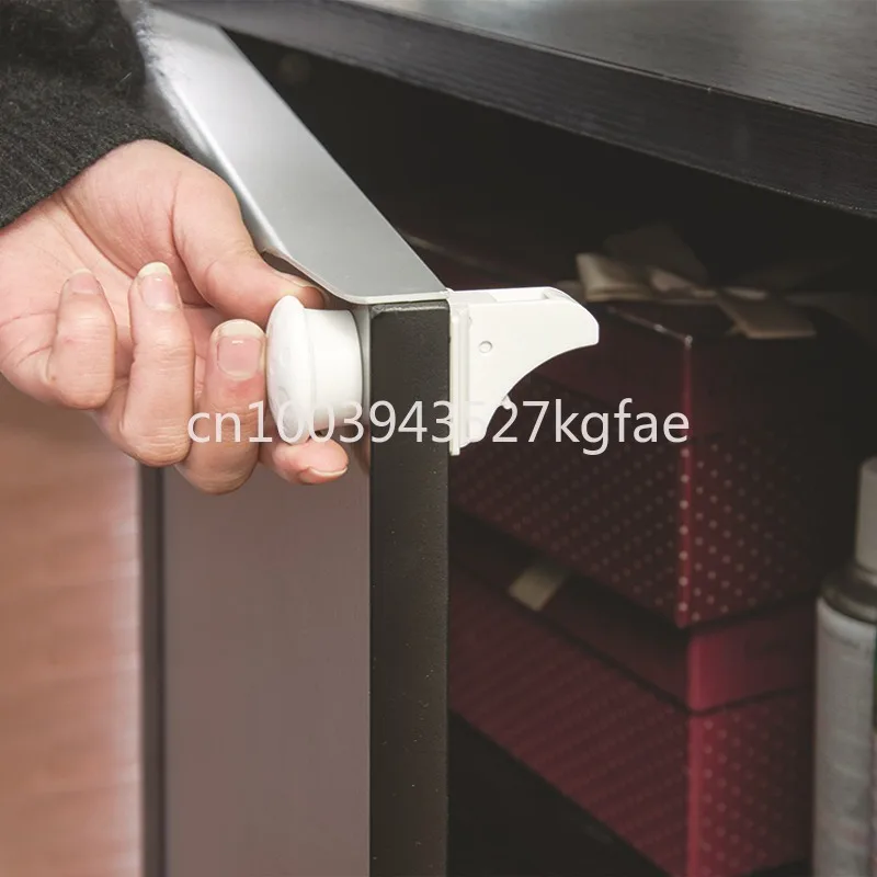 Protective Magnetic Safety Lock Invisible Child Baby Anti-pinch Hand Drawer Cabinet Latch Cabinet Door