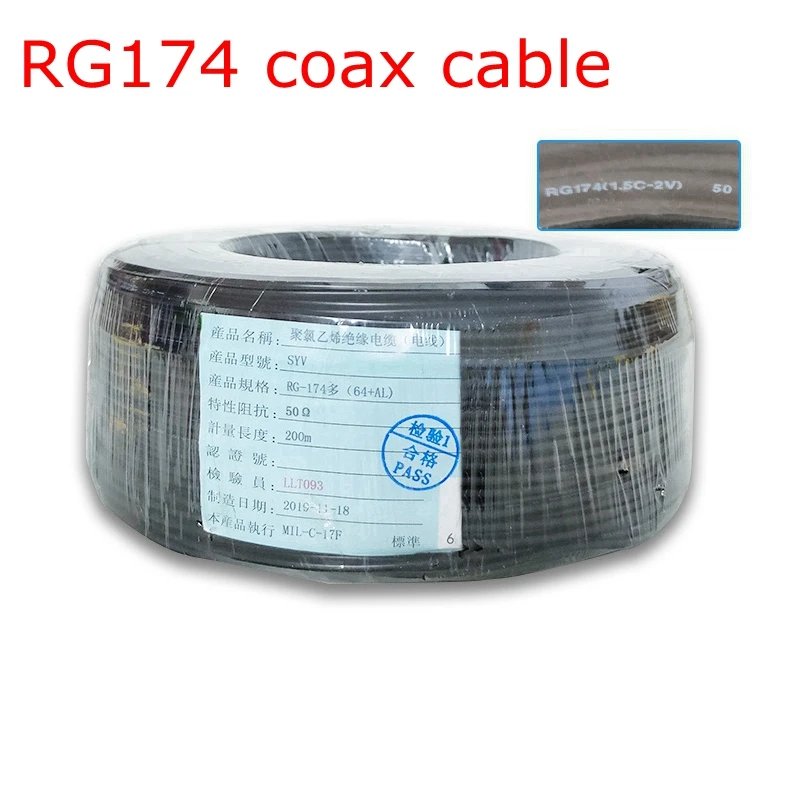 10M RG174 RG-174 Koaxialkabel Drähte RF Coax Stecker Kabel 50 Ohm & 75 Ohm Hohe Qualität Freies Verschiffen
