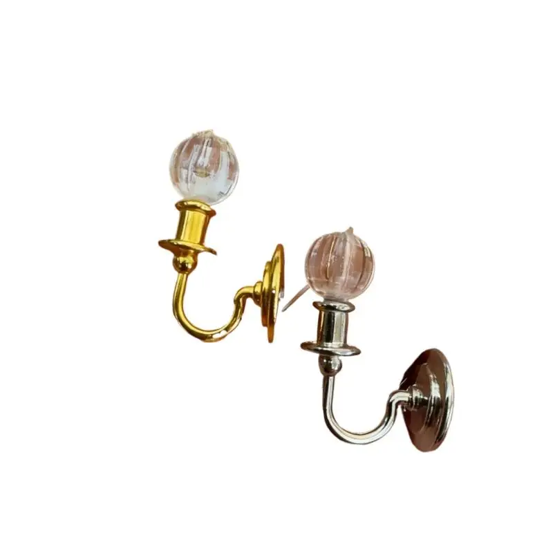 1Pcs Doll Furniture Toy Miniature Dollhouse Alloy Simulation Ceiling Lamp Hanging Lamp Mini LED Lighting Model Home Decoration