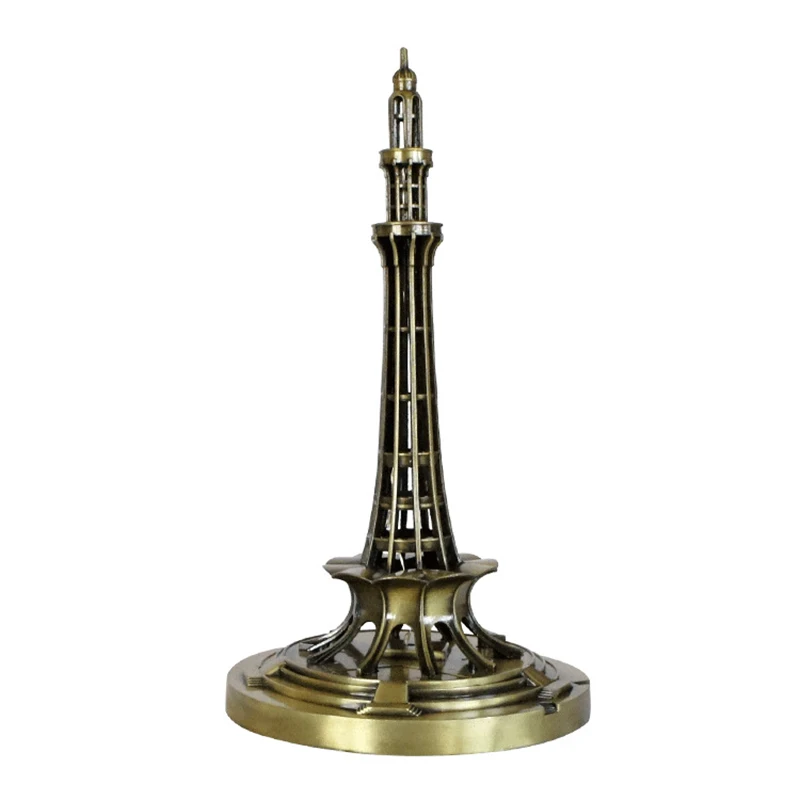 

Creative Modern Architecture Statue Figurine Souvenir Pakistan Tower Model Metal Crafts Ornaments Home Decoration Accessories