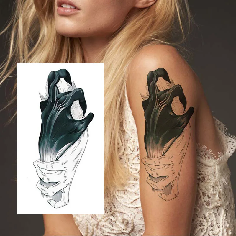 

1Pcs Dark Wind Ghost Hand Pattern Temporary Waterproof Tattoo Stickers Cool and Handsome Party Tattoo Stickers