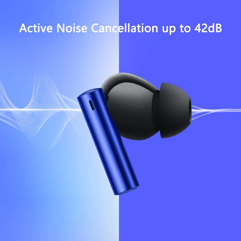 Realme-air Fone de Ouvido de Longa Duração da Bateria Fone de Ouvido com Cancelamento de Ruído Ativo Ipx5 Impermeável Versão Global Bluetooth 5.2 42db - Image 3