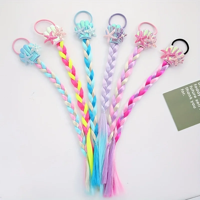 1 Pc Mermaid Braiding Hair Extensions for Girls Rainbow Colorful Twist Braid