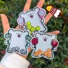 Acrylic Key Holder Shake Ball Puppy Keychain Hanger Cartoon Shake Football Key Ring Creative Rocking Tennis Keychain Shared Gift 1