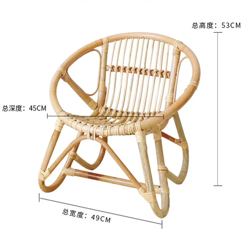 INS Home Furniture Indonesian Vine Weaving Design Chairs Bedroom Backrests Kid's Chairs Versatile Practical Photography Props