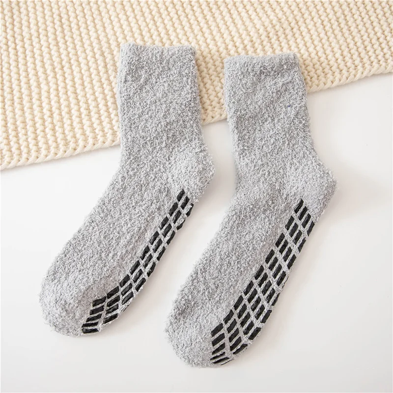 Winter Sleeping Socks 1 Pair Plush Socks Winter non-slip Men's Sleeping Socks Home