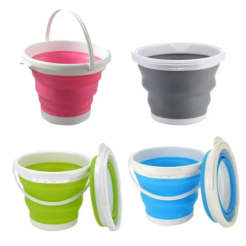 Folding Bucket 3L Collapsible Portable Water Bucket for Car Washing Fishing Camping