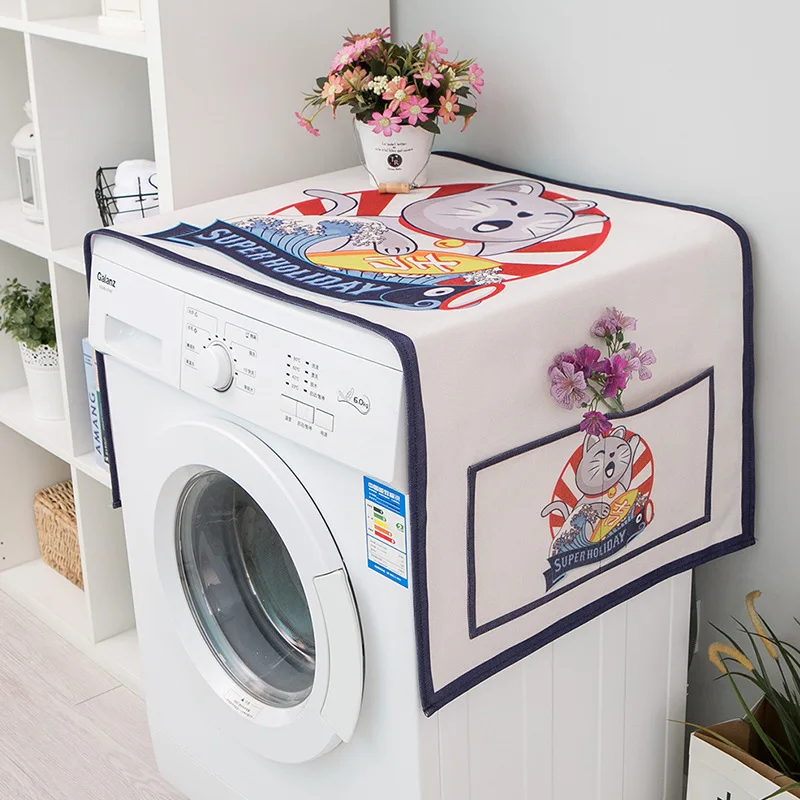 Couvercle anti-poussière de réfrigérateur, couvercle de machine à laver,  couvercle de poussière de réfrigérateur avec sac de rangement, couvercle  anti-poussière pour réfrigérateur sèche-linge machine à laver