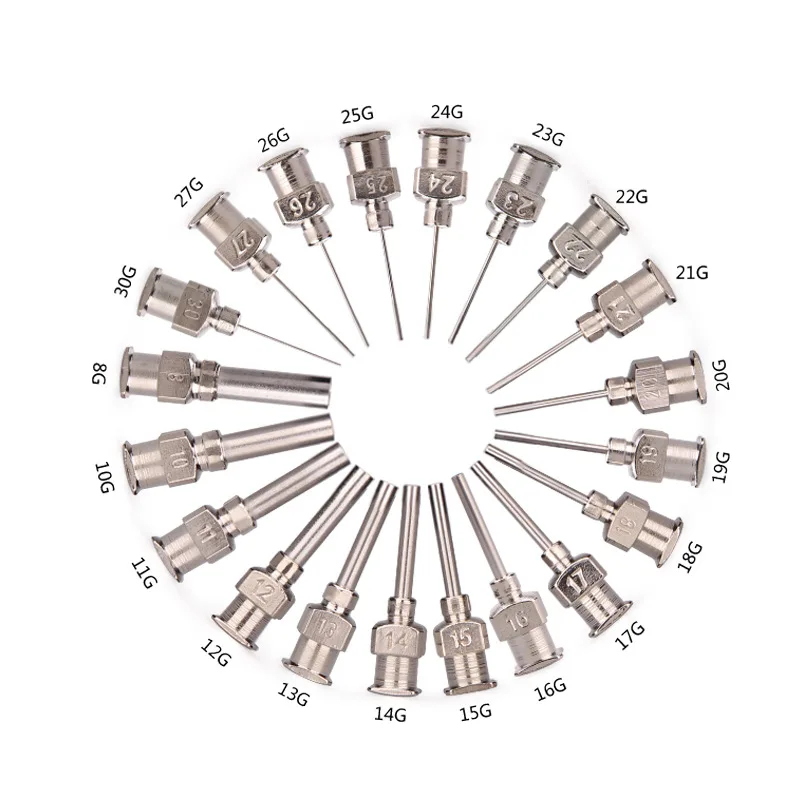 직접 핀 스테인리스 스틸 바늘 팁 접착 기계 액세서리, 0.5 인치, 12 개/1 박스, 8G  19G