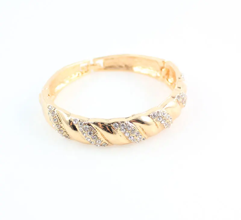 African Jewelry Sets Gold Color Trendy Necklace Earrings Bracelet Women Gold Color Jewelry Set Wedding Accessories bridal jewelry sets crystal jewelry sets