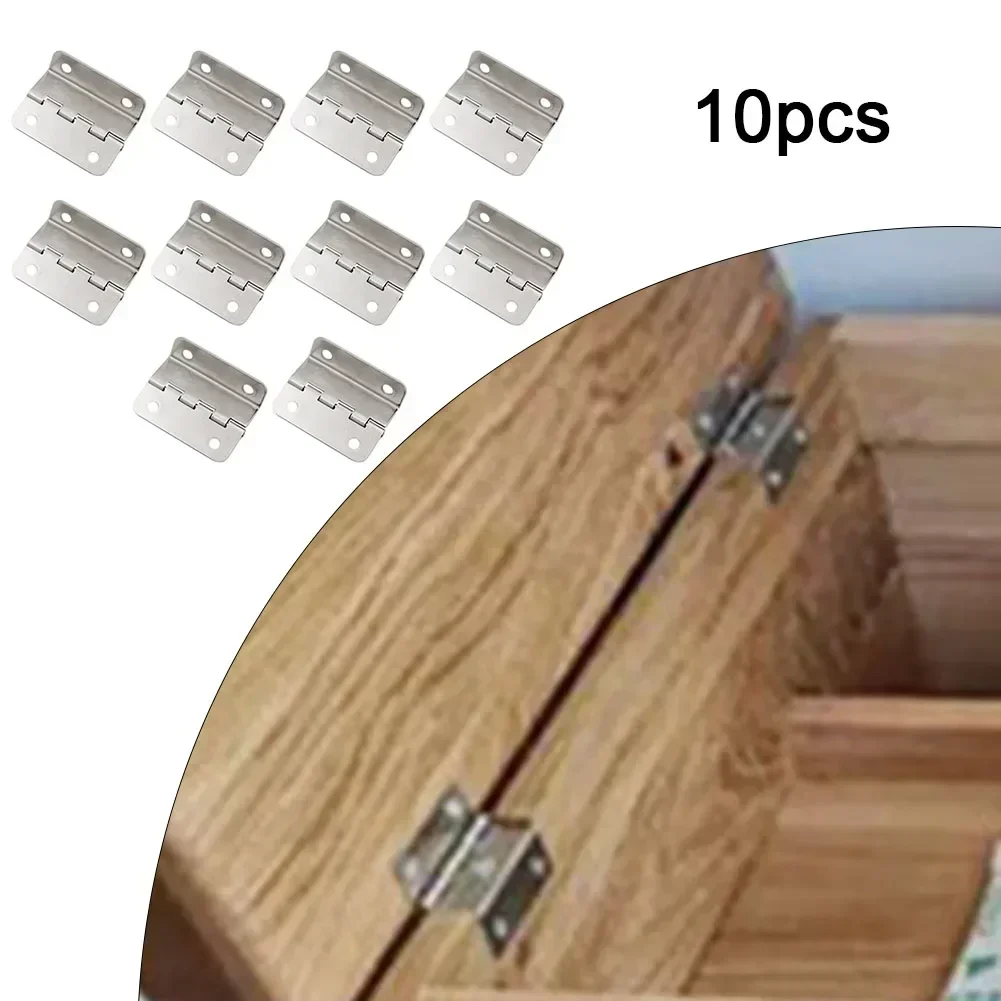 Wooden Box Tri-Fold Hinge Right Angle 4-Hole Hardware 10pcs Home Improvement Spare Parts Cabinet Door Furniture Fitting
