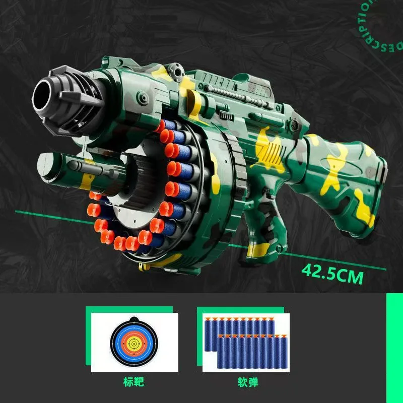 Boys Electric Continuous Shooting Gatling Toy Gun Suction Cup Soft Bullet Gun Nerfs Gun BB Gun Children's Birthday Gift 2