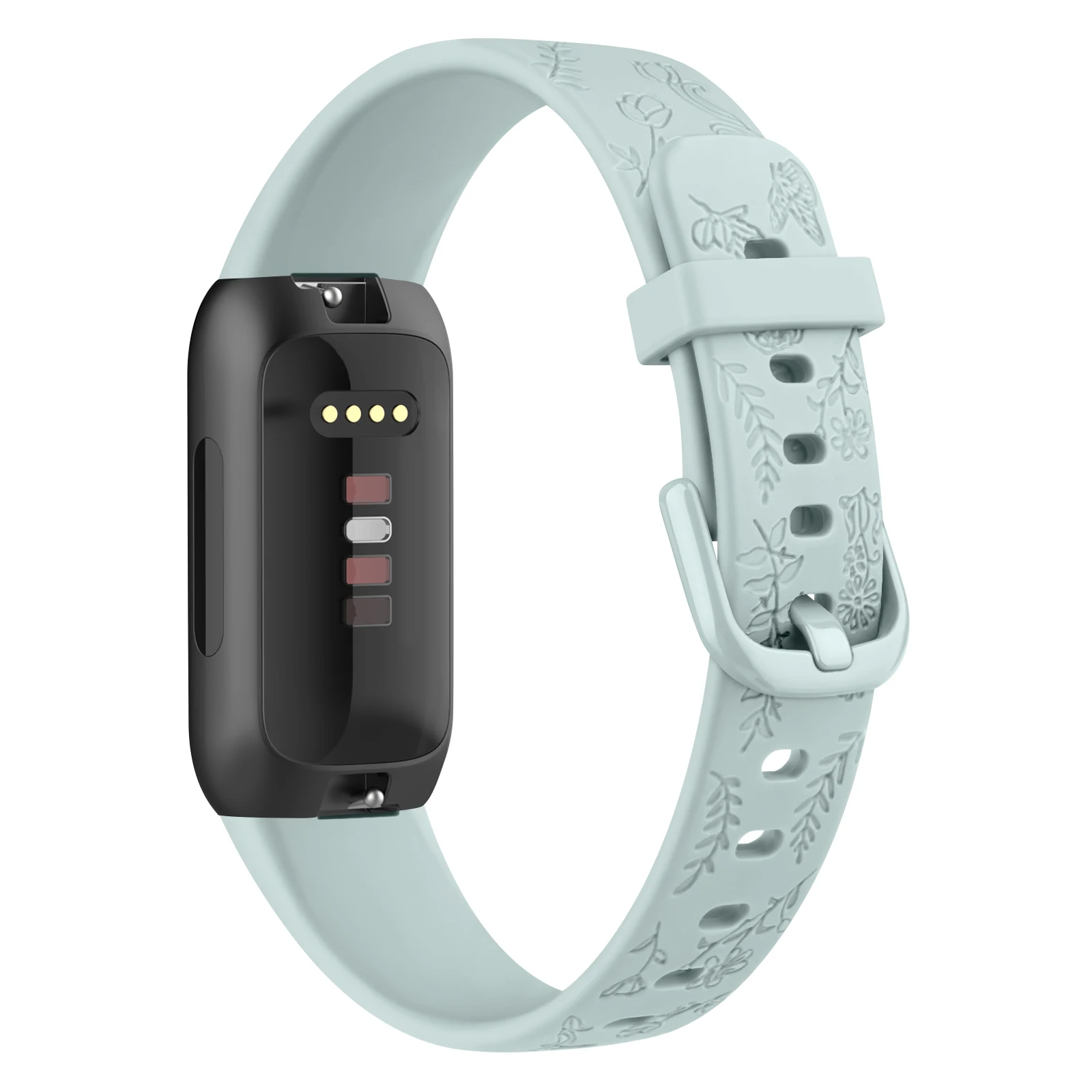 Engraved Soft TPU Adjustable Sport Watchband Replacement Strap Bracelet