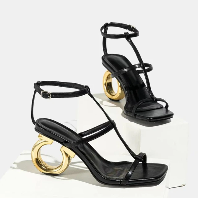 Sandales d'été à bout ouvert pour femmes, chaussures de haute qualité, décontractées, élégantes, de luxe, à talons hauts, nouvelle collection 2024 1