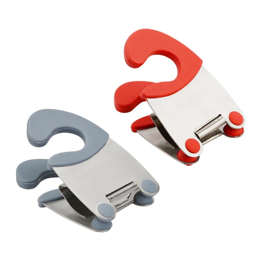 Stainless Steel Pot Side Clips Anti-scalding Spoon Holder Kitchen Gadgets Rubber Kitchen Gadgets Soup Pot Fixing Clip kitchen utensil holder kitchen accessories kitchen organizer kitchen tool kitchen holder clip silicone kitchen holder kitchen anti scald holder
