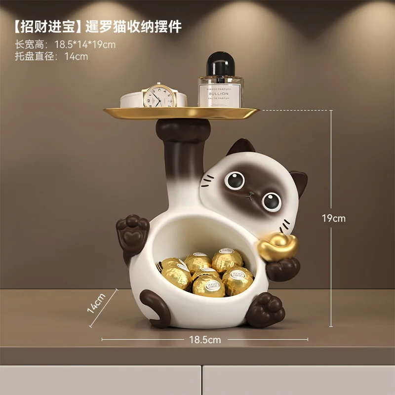 سطح المكتب زخرفة الإبداعية ضوء الفاخرة سيامي القط مفتاح تخزين مدخل خزانة خذاء الديكور غرفة المعيشة هدية المنزل الجديد