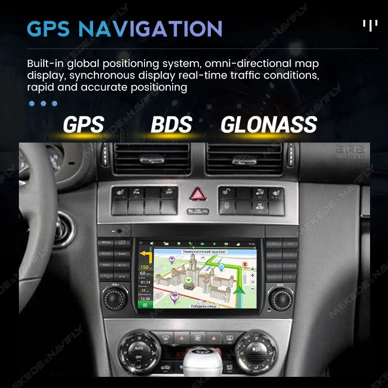 메르세데스 벤츠 C 클래스 W203 C200 C230 C240 ??C320 C350 2005-2009에 적합한 carplay + auto BT GPS가 장착 된 안드로이드 13 7 인치 차량용 라디오
