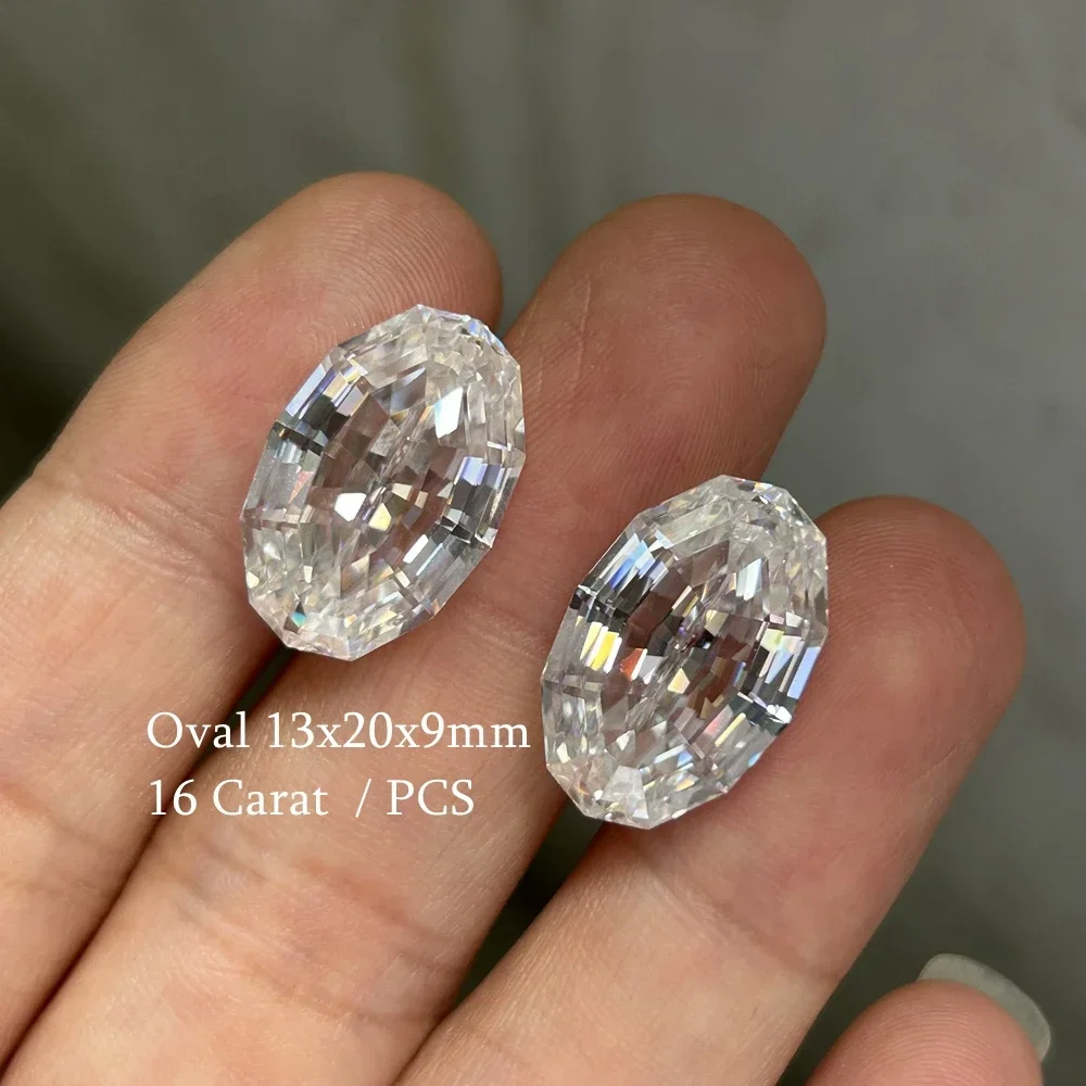 Meisidian-Oval Cut Moissanite D VVS1 Diamond for Jewelry Making, 16 Carat Moissanite