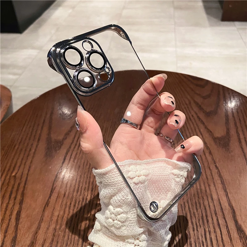 UltraThin Frameless Transparent Plating Clear Phone Case - Slim Cover Coque
