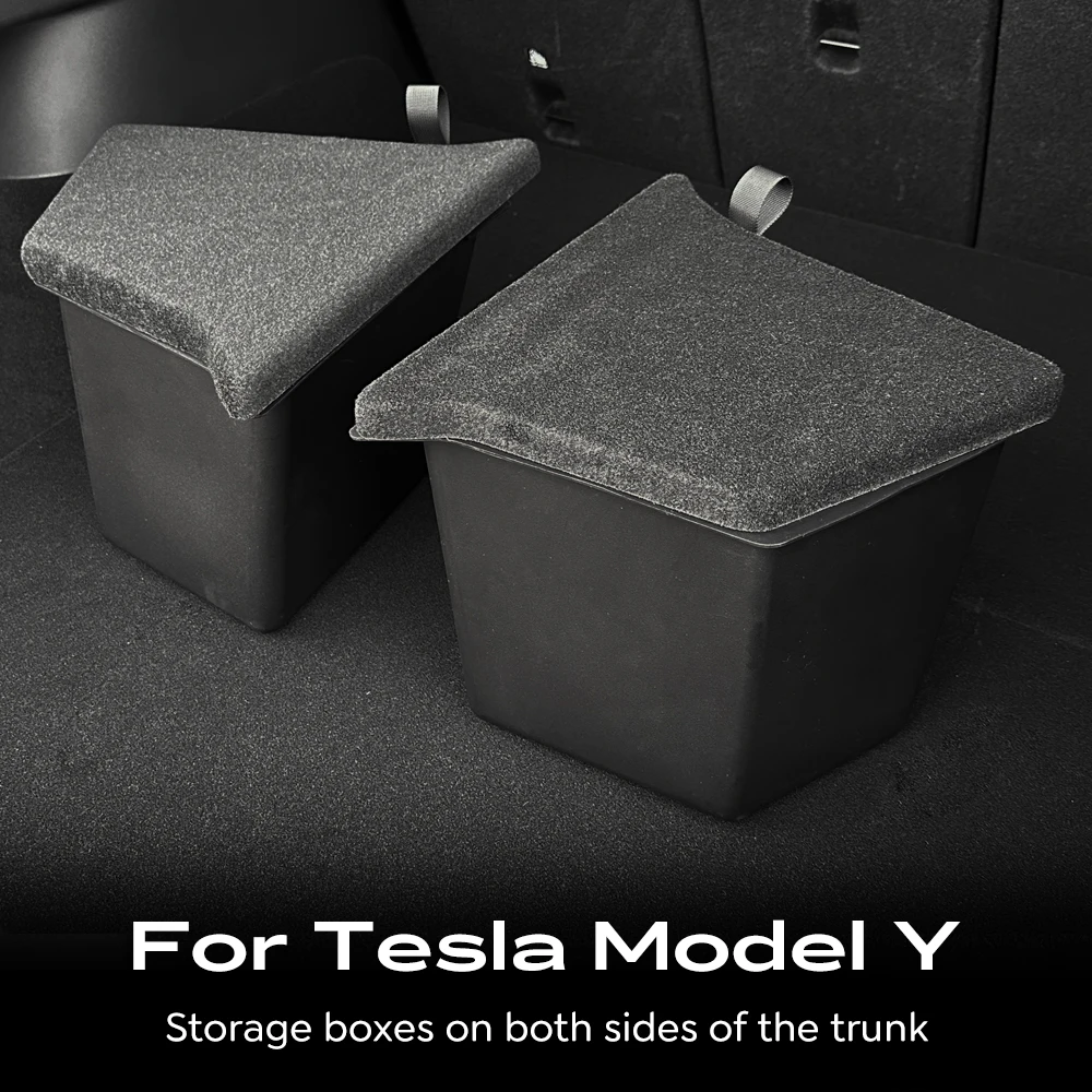 

Боковой ящик для хранения Tesla Model Y для багажника автомобиля, багажник из ТПЭ с крышками для ковра, органайзер, разделительный коврик для хранения груза
