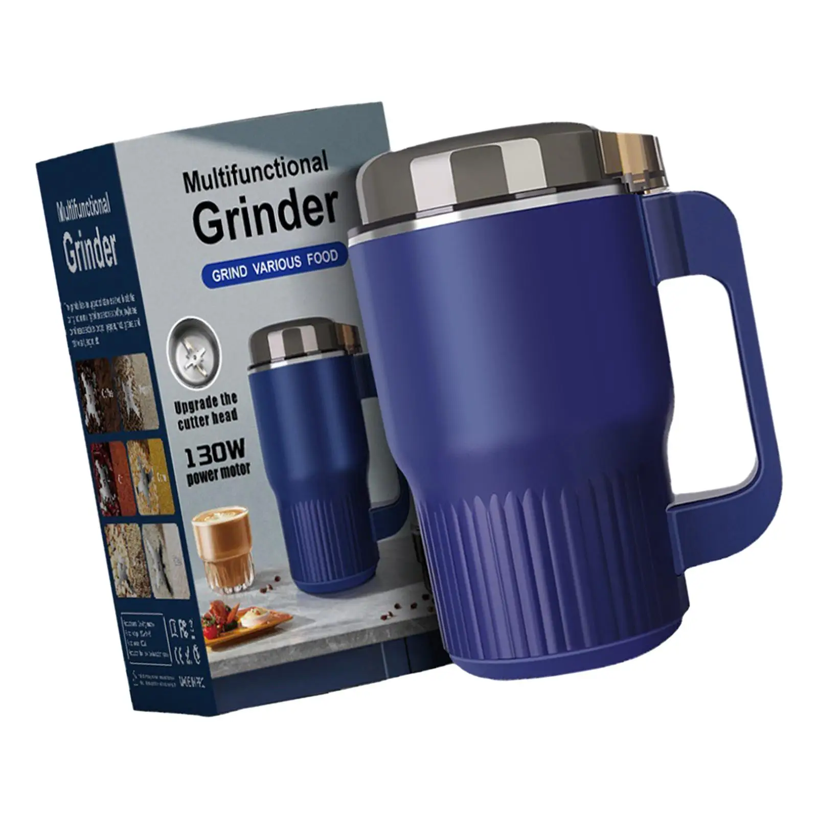 

Electric Coffee Grinder Large Capacity Cafes 130W Personal Nuts Office 8 Blade Kitchen Household Portable 240V 1L Spice Grinder