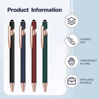 5-10 Pack 2-in-1 Stylus Pen, Retractable Ballpoint Pen w/ Stylus Tip for Touch Screen, Metal, 1.0mm Black Ink 2