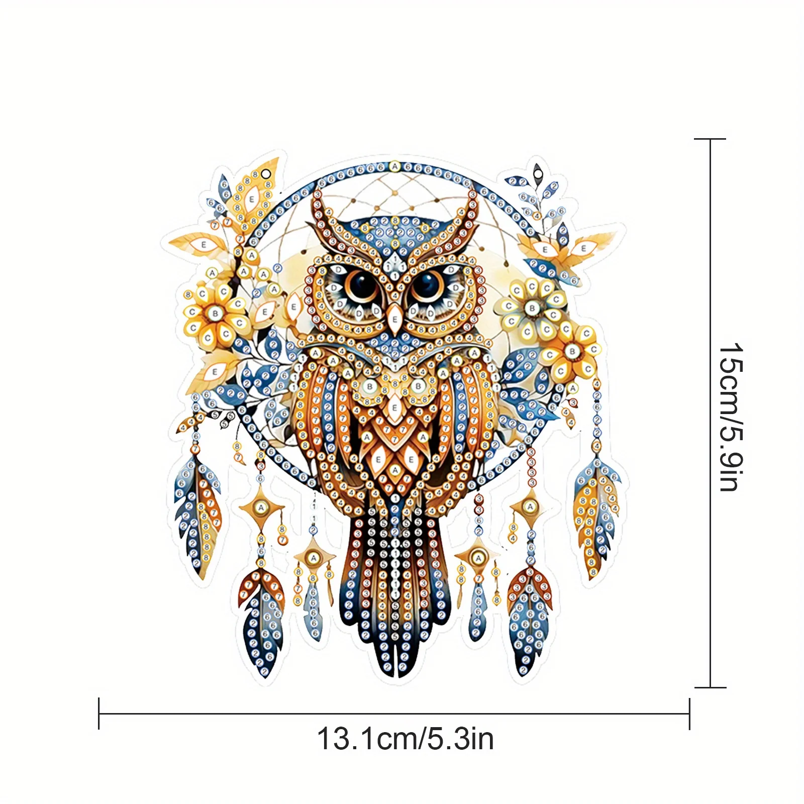 Diamond Art Painting Pendant Kits DIY Owl and Dreamcatcher Diamond Art Painting Hanging Kit Window Kit for Adult Home Decoration