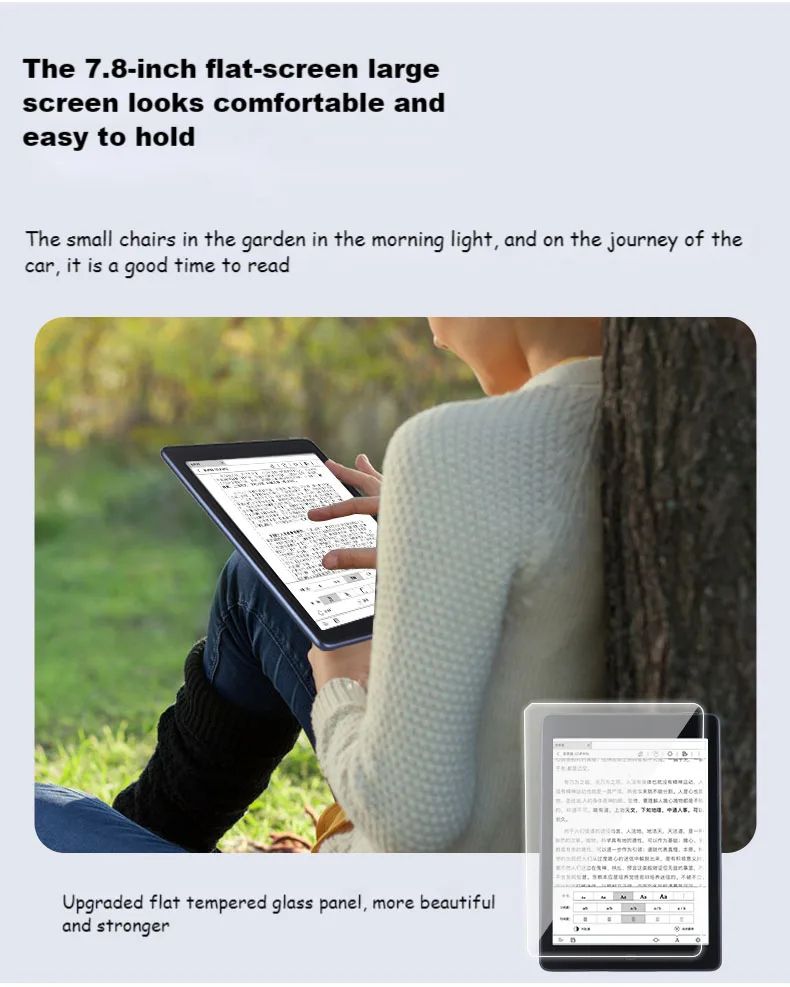 Onyx BMAD Likebook P78 Ebook Reader 7.8 Android  2G/32GB Flat Bezel Design with SD Card to 256GB Portable E-paper PDF Book Nook
