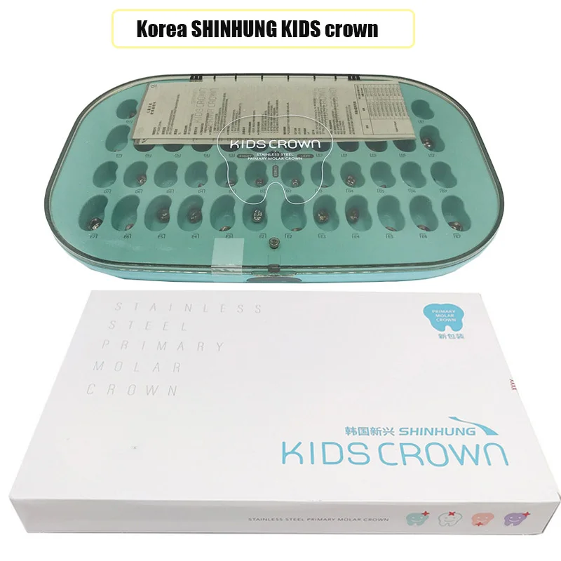 

48 Pcs/Box SHINHUNG Dental Preformed Kid Primary Molar Crown Stainless Steel Temporary Teeth Crown Kids Deciduous Crown