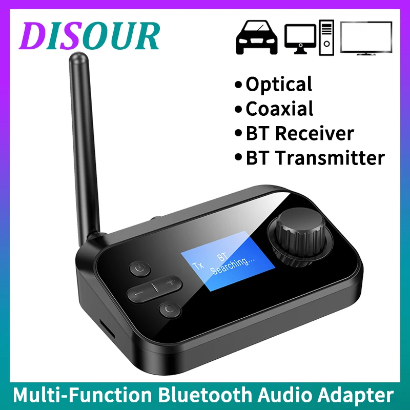 

Bluetooth 5,0 приемник аудиопередатчика 3,5 мм, AUX оптический коаксиальный RCA беспроводной адаптер со стандартным дисплеем для ТВ, ПК, автомобильного динамика