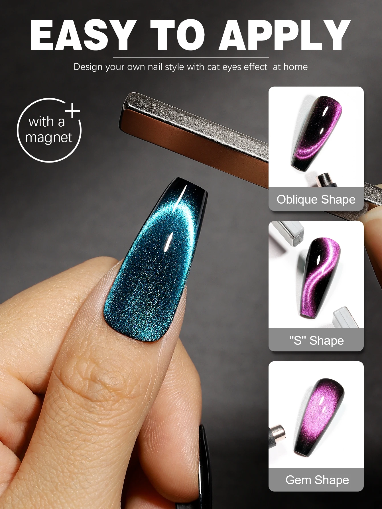 YOKEFELLOW 2024 New Dreamland Cat Eye Gel Nail Polish 10ml Dual Gloss Dreamland Color Soak Off Cat Magnetic UV Gel Varnish DIY 6