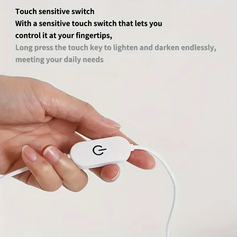 USB-LED-Lichtleiste, berührungsempfindlich, 5 V, 2835 LEDs, flexibles Lichtband, Hintergrundbeleuchtung für Raum, Schrank, Beleuchtung, Spiegel, Aufhellung – Detail 9
