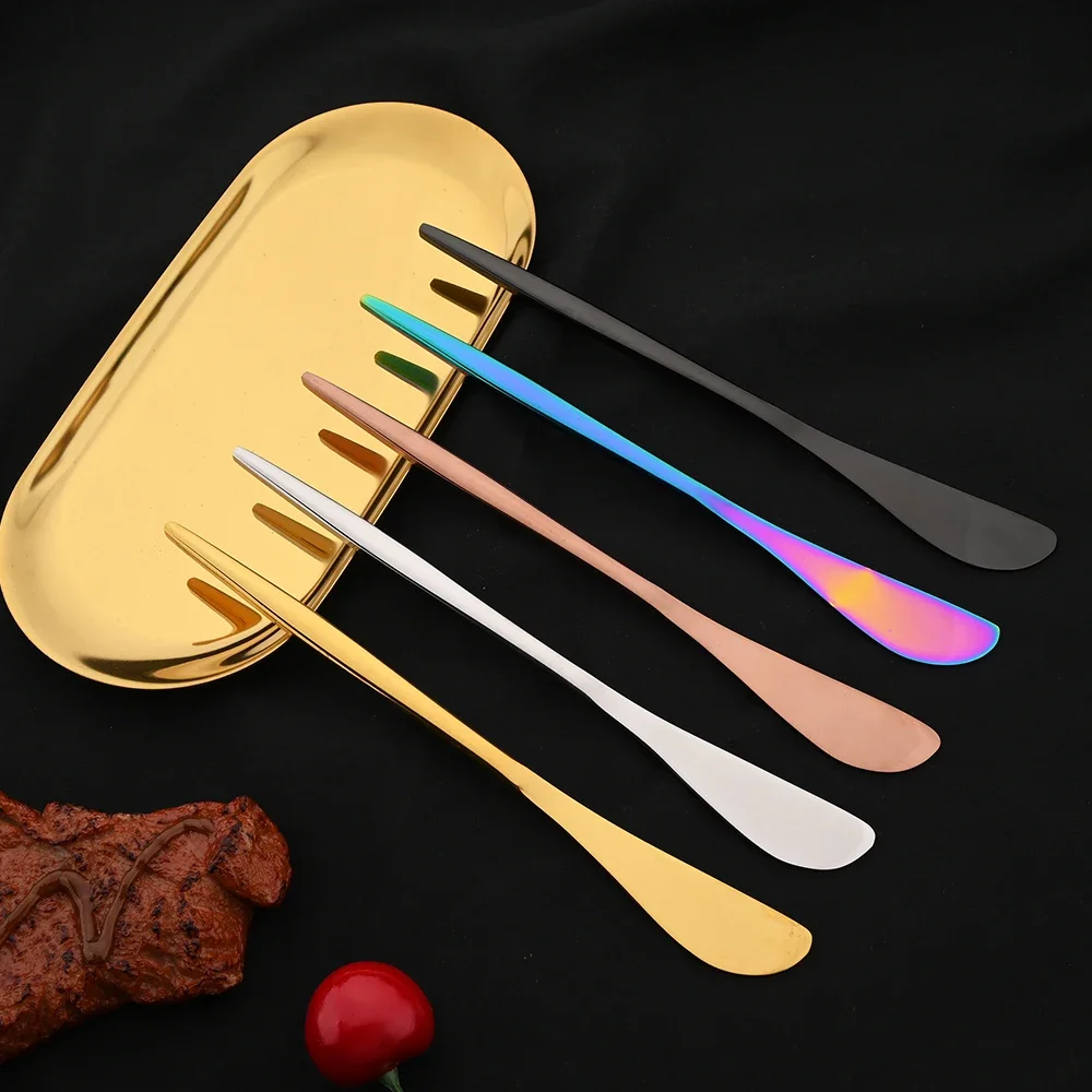 Knife Butter Tablewares Multi-purpose Stainless Steel Mirror Gold for Cut Bread Breakfast Wipe Cream Jam Cutter 10Pcs butter knife