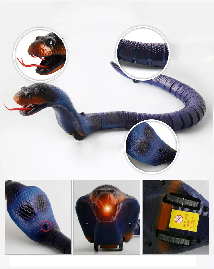 Rc Snake Robots Toys Kids Boys Girls 5 6 7 8 Years Old Gift Remote Control Animals Prank Simulation Electric Cobra