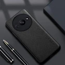 Luxury Leather Cover Case for Redmi A3 4G (Black)