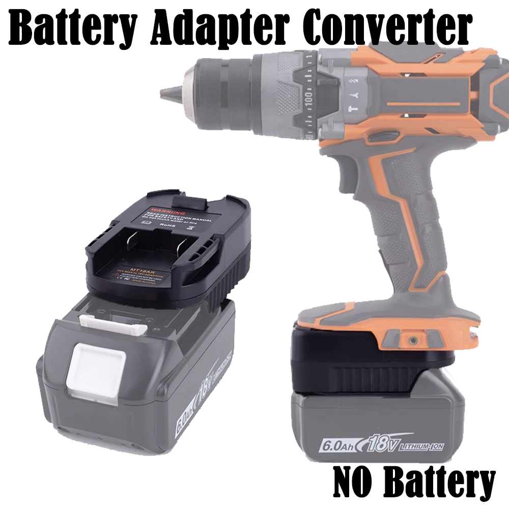 MT18AR For Makita 18v Li-ion Battery Converter Adapter To Ridgid 18V-20V Power wheel Cordless Tools (Not include battery)