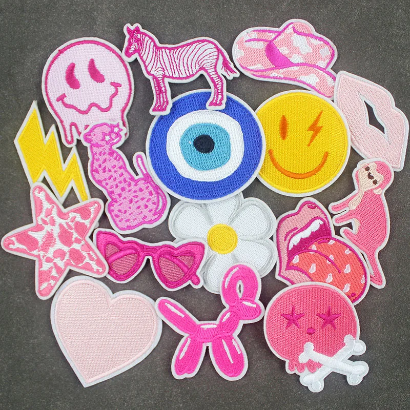 16-Pack Iron On Patches – Colorful Embroidered Chenille, Hippie & Cute Designs, For Jeans, Jackets, Bags, DIY Repair - View #10