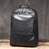 New Genuine Leather Black Backpack, High-Quality First-Layer Cowhide, Large-Capacity Laptop Bag That Fits a15.6-Inch Computer. 2