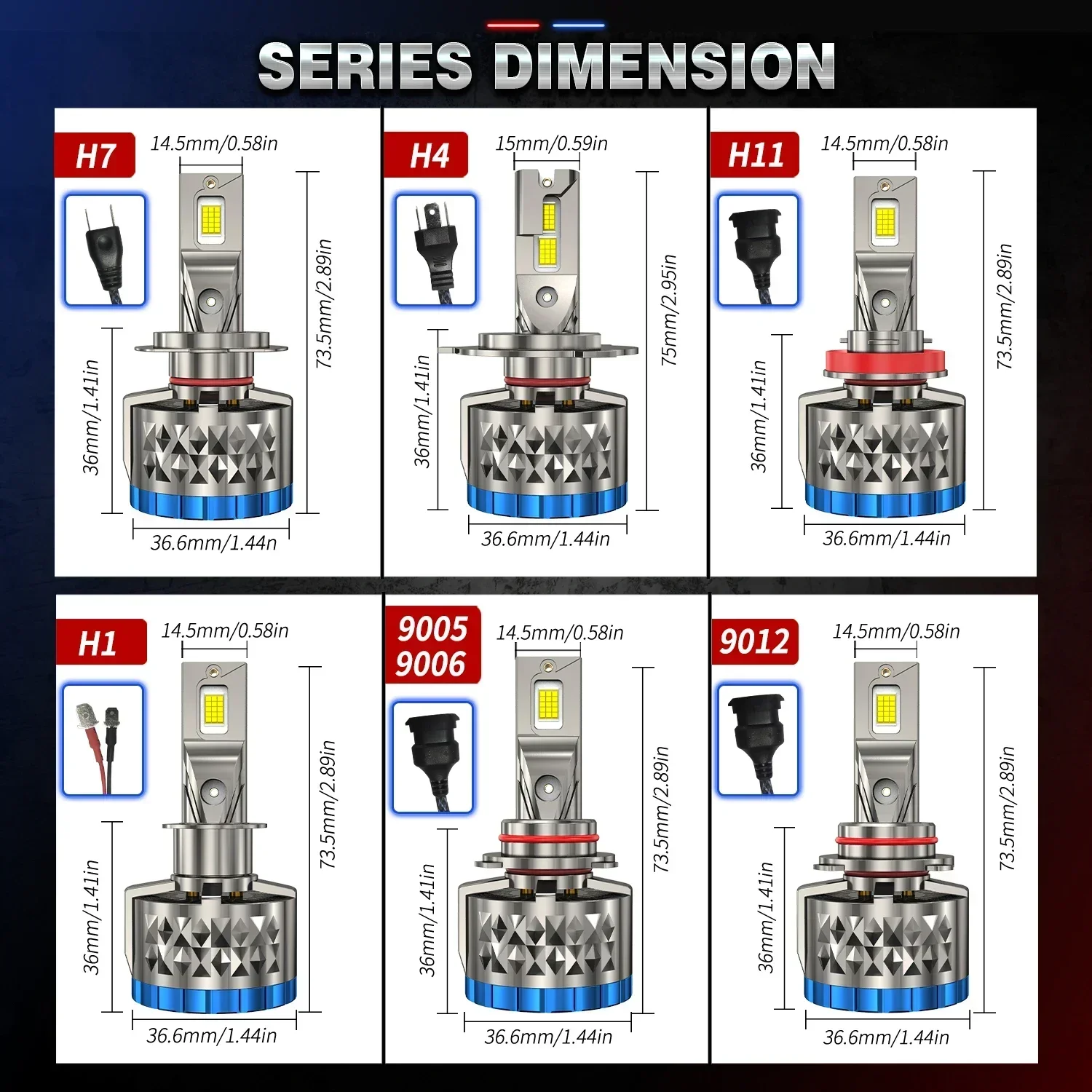 HYNBYZJ 230W H7 H4 H11 LED Headlight 8890 CSP Canbus H1 H8 9005 HB3 9006 HB4 9012 HIR2 Turbo Lamp 6000K Car Light