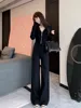 Women Fashion Slim Knitted Tracksuits 2 Piece Set Autumn Winter Casual Hooded Zip-up Short Coat Trousers Outfits Femme Clothing 3