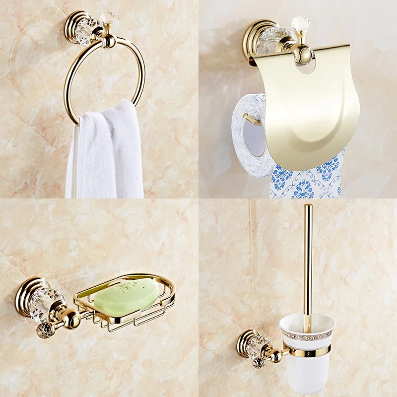Toilet paper holder bathroom hardware accessories bathroom hardware set towel hook bathroom towel shelf gold finished bath toilet paper holder robe hook towel rack holder tumble soap basket ELG85400