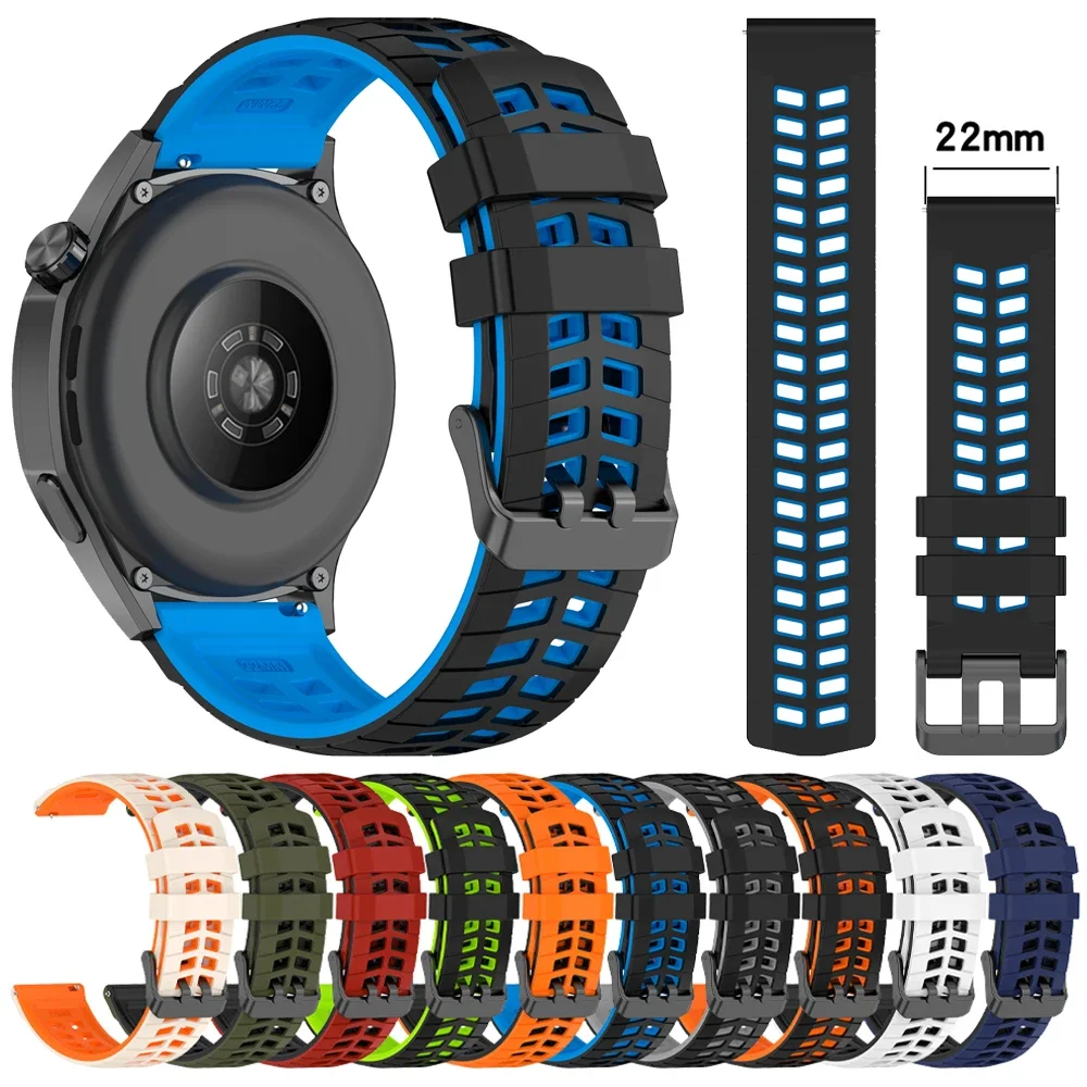 Breathable Sport Silicone Wristband - 22mm Adjustable Bracelet