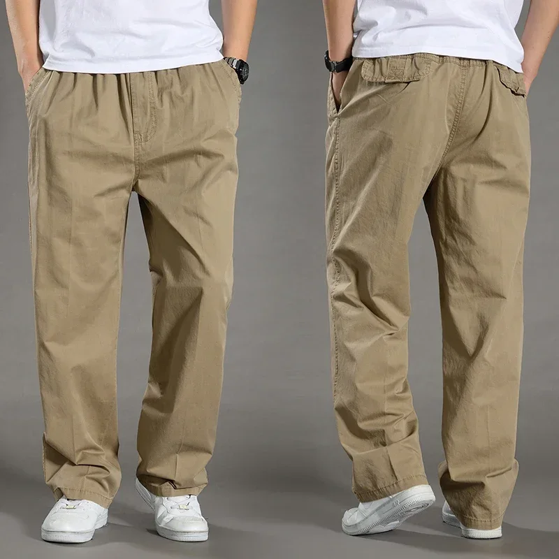 Tactical Work Pants Men's 2024 Autumn Casual Camping Light Wide Leg Pants Outdoor Hiking Cotton Breathable Pocket Cargo Pants
