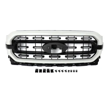 Star White Metallic Front Bumper Upper Grills Grill For 2021-2023 Ford F-150 F150 XL XLT STX Front Hood Grille Assembly Magickit