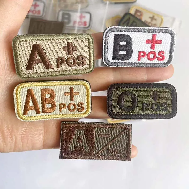 Blood Type NKDA Patches A B AB O POS CP IR Reflective Patch Fastener Tactical Patch Hook Loop Badge For Backpack I.170719182