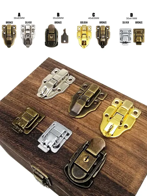 Lot De 10 Loquets De Verrouillage En Bronze De Style Rétro