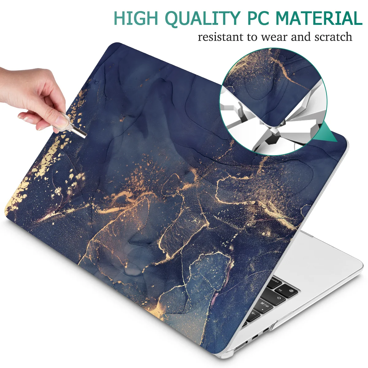 Estojo Rígido de Pintura de Mármore para Macbook Estojo para Air 15 A2941 2023 m2 13 A2681 Pro 13 A2338 14 16 m3 A2992 2023 A2485 2023 - Imagem 4